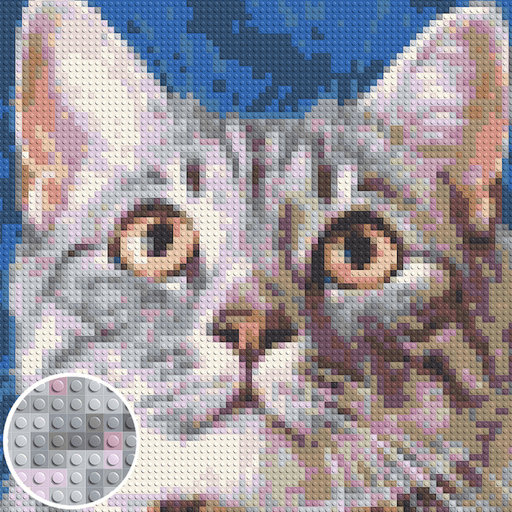 mosaique brique LEGO chat